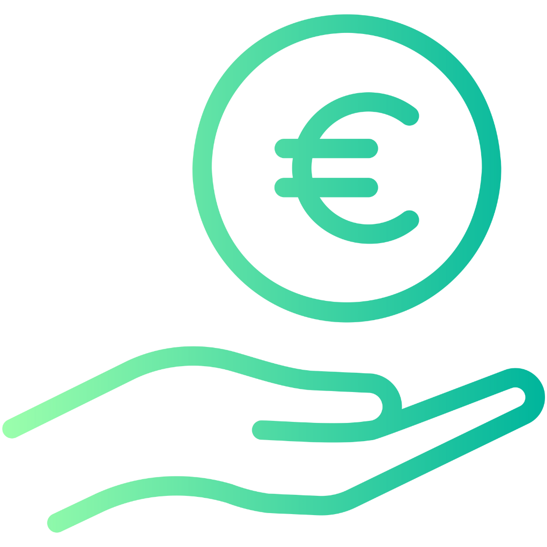 main avec symbole euros