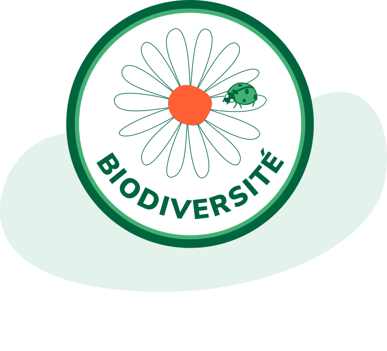 Logo biodiversité symbolisant la préservation et la valorisation de la nature.