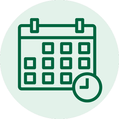 Icône calendrier représentant la durée moyenne de séjour en gîte et en chambre d’hôtes.