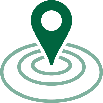 Icône localisation représentant un réseau Made in France de proximité.