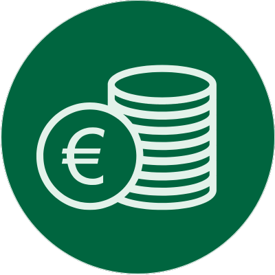 Icône euro représentant un chiffre d’affaires de 612 millions d’euros.