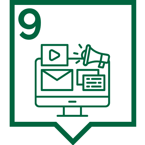 Icône représentant la diffusion et la commercialisation d’un hébergement touristique.