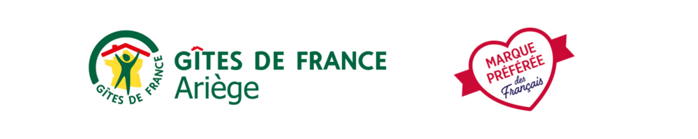 Logo Gîtes de France Ariège accompagné du label « Marque préférée des Français ».