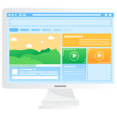 Écran d’ordinateur représentant le site gites-de-france.com avec plus de 14 millions de visiteurs par an.